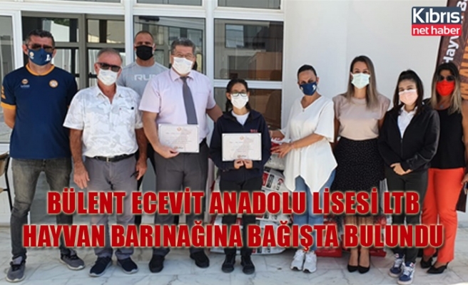 Bülent Ecevit Anadolu Lisesi LTB Hayvan Barınağına bağışta bulundu