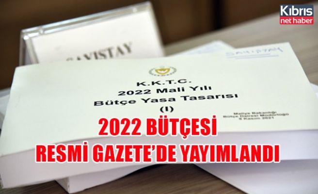 2022 bütçesi Resmi Gazete’de yayımlandı