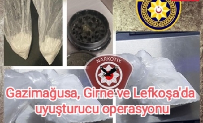 Gazimağusa, Girne ve Lefkoşa'da uyuşturucu operasyonu