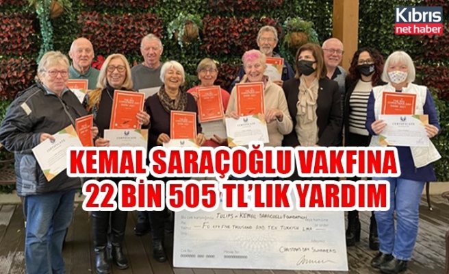 Kemal Saraçoğlu vakfına 22 bin 505 TL’lik yardım