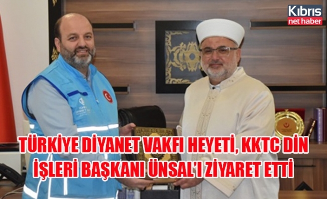 Türkiye Diyanet Vakfı heyeti, KKTC Din İşleri Başkanı Ünsal’ı ziyaret etti