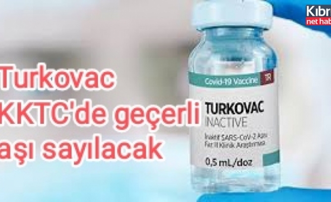 Turkovac KKTC'de geçerli aşı sayılacak