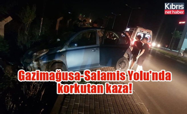 Gazimağusa-Salamis Yolu'nda korkutan kaza!
