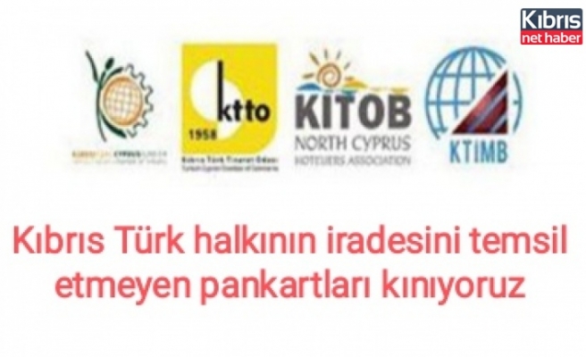 Kıbrıs Türk halkının iradesini temsil etmeyen pankartları kınıyoruz