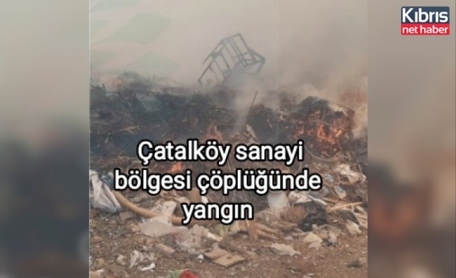 Çatalköy sanayi bölgesi çöplüğünde yangın