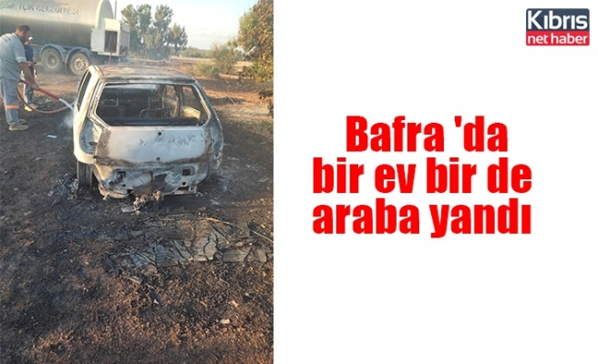 Bafra 'da bir ev bir de araba yandı