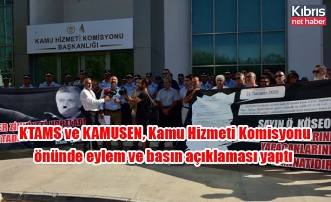 KTAMS ve KAMUSEN, Kamu Hizmeti Komisyonu önünde eylem ve basın açıklaması yaptı