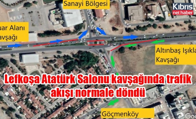 Lefkoşa Atatürk Salonu kavşağında trafik akışı normale döndü
