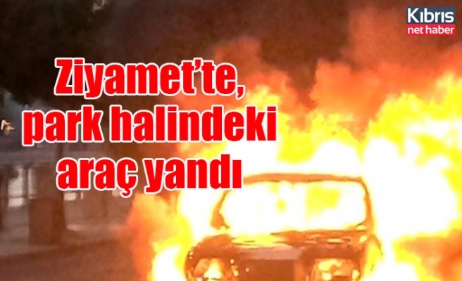 Ziyamet’te, park halindeki araç yandı