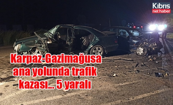 Karpaz-Gazimağusa ana yolunda trafik kazası... 5 yaralı
