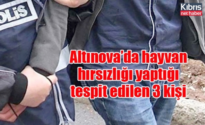 Altınova’da hayvan hırsızlığı yaptığı tespit edilen 3 kişi tutuklandı