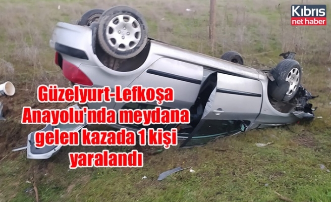 Güzelyurt-Lefkoşa Anayolu'nda meydana gelen kazada 1 kişi yaralandı