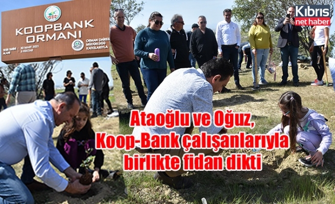 Ataoğlu ve Oğuz, Koop-Bank çalışanlarıyla birlikte fidan dikti