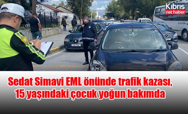 Sedat Simavi EML önünde trafik kazası, 15 yaşındaki çocuk yoğun bakımda