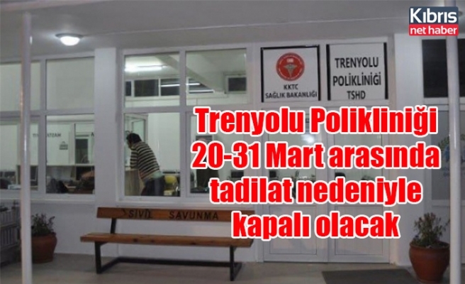 Trenyolu Polikliniği 20-31 Mart arasında tadilat nedeniyle kapalı olacak