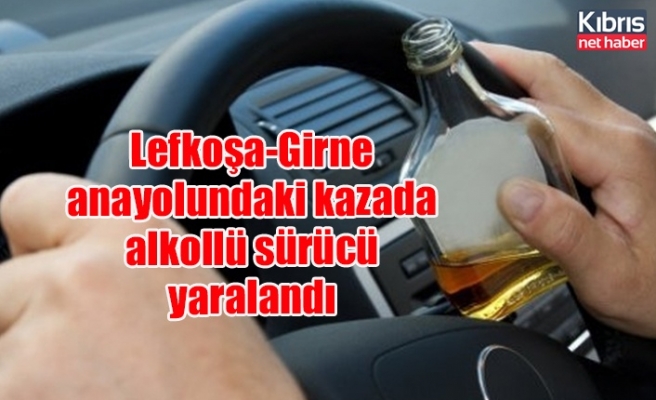 Lefkoşa-Girne anayolundaki kazada alkollü sürücü yaralandı