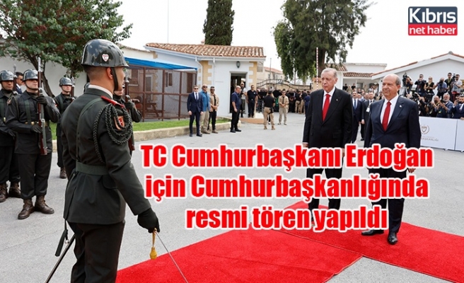 TC Cumhurbaşkanı Erdoğan için Cumhurbaşkanlığında resmi tören yapıldı