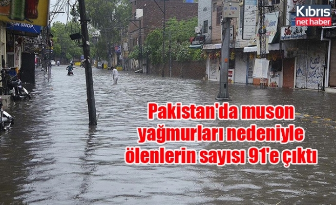 Pakistan'da muson yağmurları nedeniyle ölenlerin sayısı 91'e çıktı