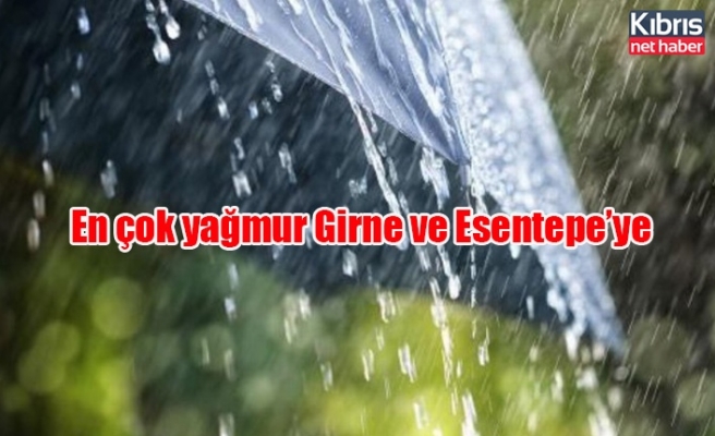 En çok yağmur Girne ve Esentepe’ye