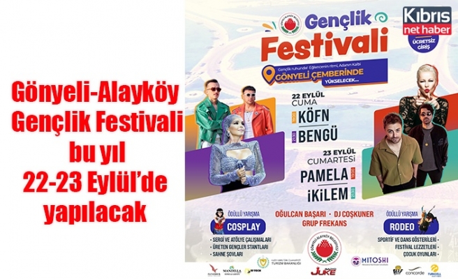 Gönyeli-Alayköy Gençlik Festivali bu yıl 22-23 Eylül’de yapılacak