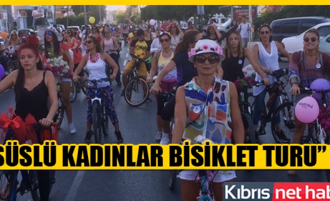Bisikletli süslü kadınlar başkent sokaklarındaydı