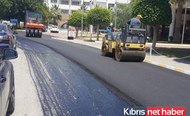 Girne’de asfalt çalışmasının tarihi değişti