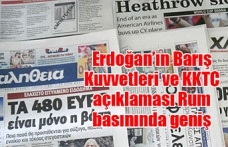 Erdoğan’ın Barış Kuvvetleri ve KKTC açıklaması Rum basınında geniş yer buldu