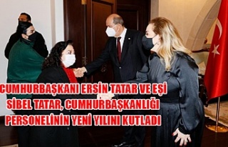 Cumhurbaşkanı Ersin Tatar ve eşi Sibel Tatar, cumhurbaşkanlığı...