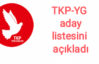 TKP-YG aday listesini yayınladı