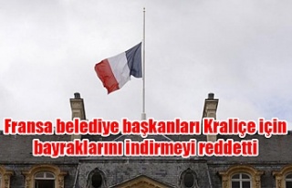 Fransa belediye başkanları Kraliçe için bayraklarını...