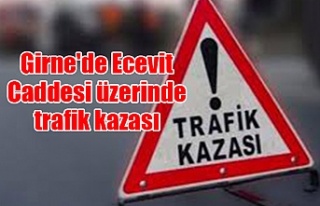 Girne'de Ecevit Caddesi üzerinde trafik kazası