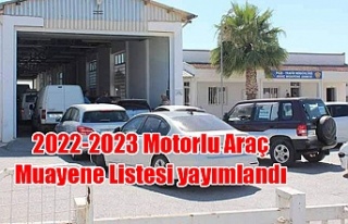 2022-2023 Motorlu Araç Muayene Listesi yayımlandı
