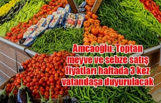 Amcaoğlu: Toptan meyve ve sebze satış fiyatları...