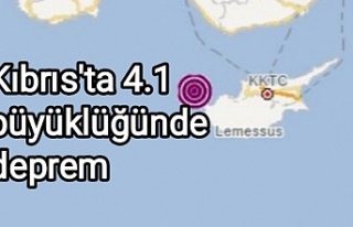 Kıbrıs'ta 4.1 büyüklüğünde deprem
