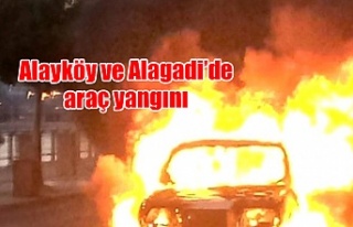 Alayköy ve Alagadi’de araç yangını