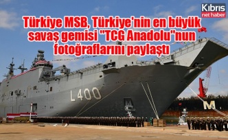 Türkiye MSB, Türkiye'nin en büyük savaş gemisi "TCG Anadolu"nun fotoğraflarını paylaştı