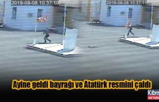 Akdoğan'a ayine geldi bayrağı ve Atatürk...