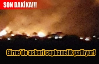 Girne'de askeri cephanelik patlıyor!