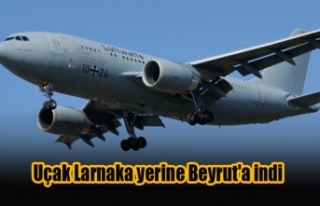 Uçak Larnaka yerine Beyrut'a indi