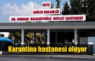 Lefkoşa Burhan Nalbantoğlu Devlet Hastanesi karantina...