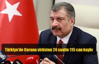 Türkiye'de Corona virüsten 24 saatte 115 can...
