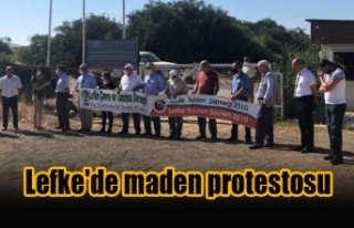 Lefke'de maden protestosu