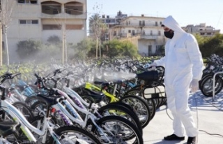 Kapalı Maraş'taki 600 adet bisiklet dezenfekte...