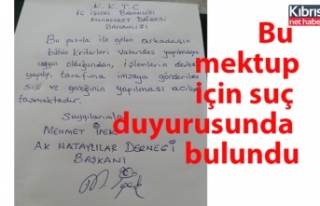 Mehmet İpek, mektupla ilgili suç duyurusunda bulundu