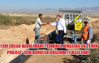 "Yeni Ercan havalimanı terminal binasına su...