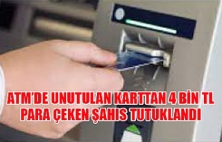 ATM’de unutulan karttan 4 bin TL para çeken şahıs...