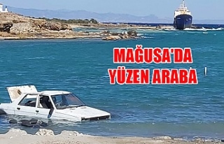 Mağusa'da yüzen araba