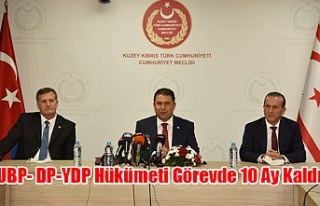 UBP- DP-YDP Hükümeti Görevde 10 Ay Kaldı