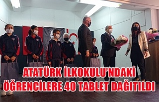 Atatürk ilkokulu’ndaki öğrencilere 40 tablet...