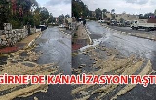 GİRNE'DE KANALİZASYON TAŞTI!
